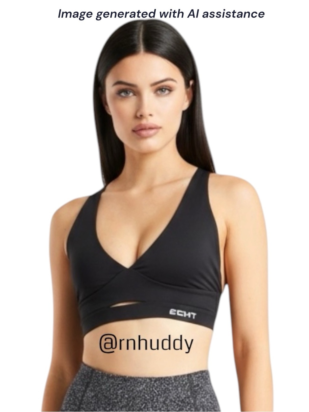 ECHT L black keyhole sports bra